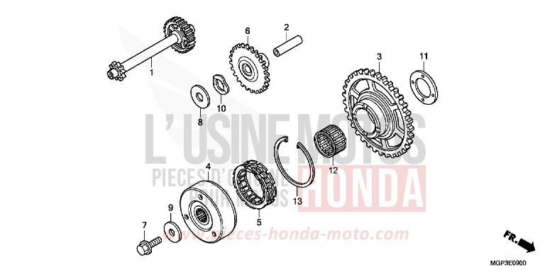 EMBRAYAGE DE DEMARRAGE von CBR1000RR "Fireblade" VICTORY RED (R334XA) von 2012